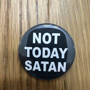 Not Today Satan Pin Dark Humor Back Pack Bag Grunge